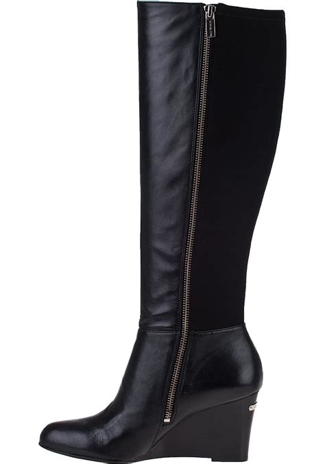 michael kors black boots|michael kors wedge boots black.